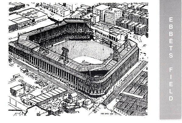 Ebbets Field 1990 Waterford Publishing baseball 4x6 card postcard - AutographsForSale.com
