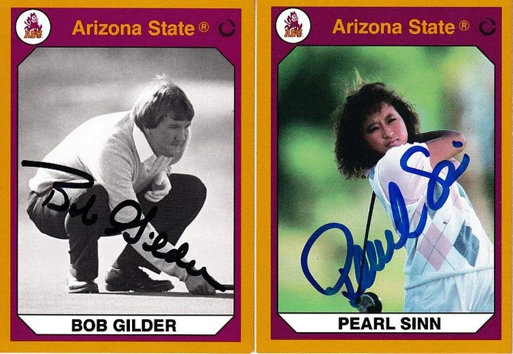 Bob Gilder & Pearl Sinn signed Arizona St 1990 Collegiate Collection golf cards - AutographsForSale.com