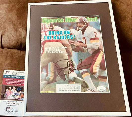 Joe Theismann signed Redskins 1984 Sports Illustrated cover framed JSA - AutographsForSale.com