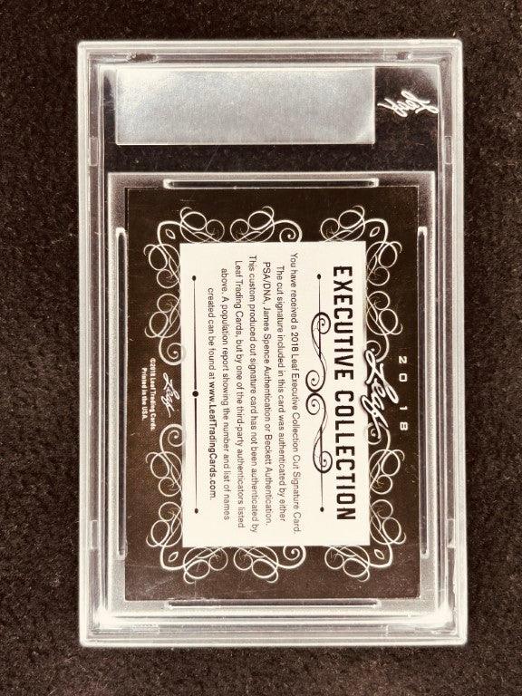 Hugh Hefner 2018 Leaf Cut Signature certified signed card JSA Playboy - AutographsForSale.com