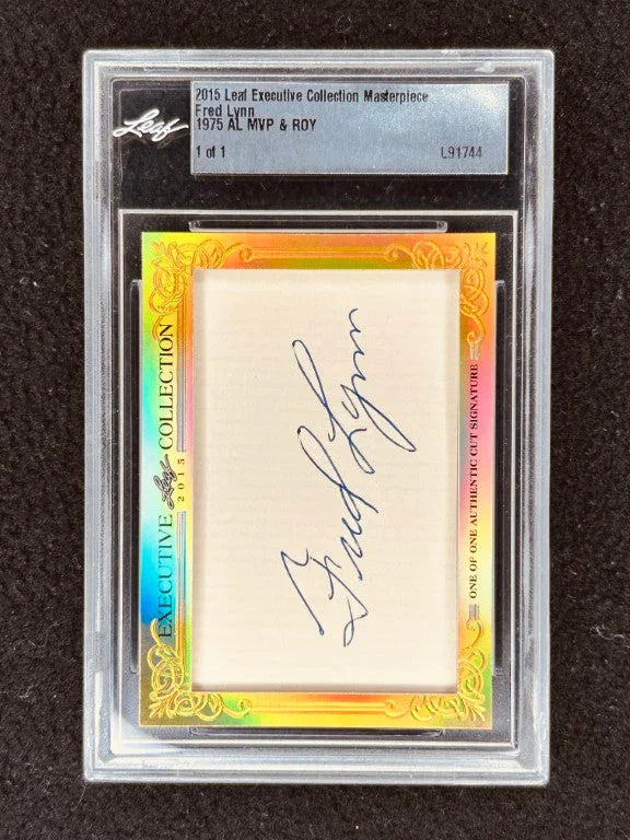 Fred Lynn 2015 Leaf Masterpiece Cut Signature certified autograph card 1/1 JSA California Angels Orioles Red Sox - AutographsForSale.com