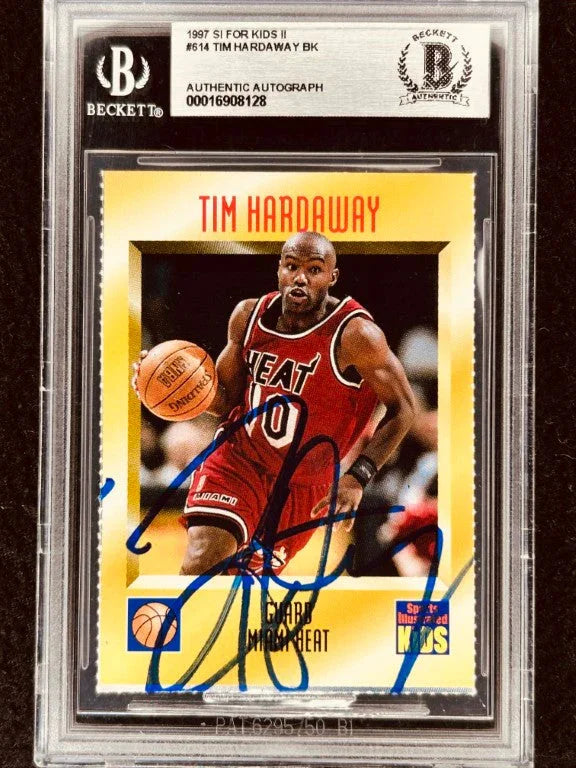Tim Hardaway autographed Miami Heat 1997 Sports Illustrated for Kids card BAS - AutographsForSale.com