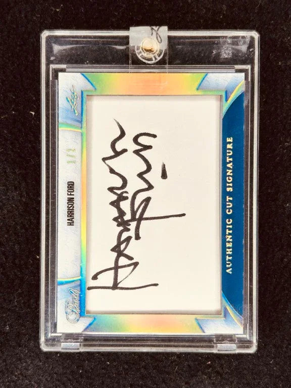 Harrison Ford 2018 2019 Leaf Pearl Cut Signature certified signed card 1/2 Star Wars - AutographsForSale.com