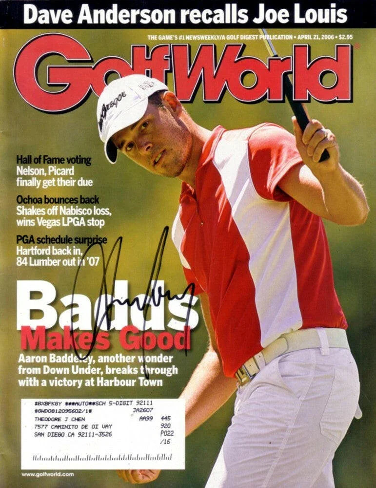 Aaron Baddeley autographed 2006 Golf World magazine - AutographsForSale.com