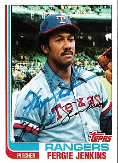Fergie Jenkins autographed Texas Rangers 1982 Topps card - AutographsForSale.com