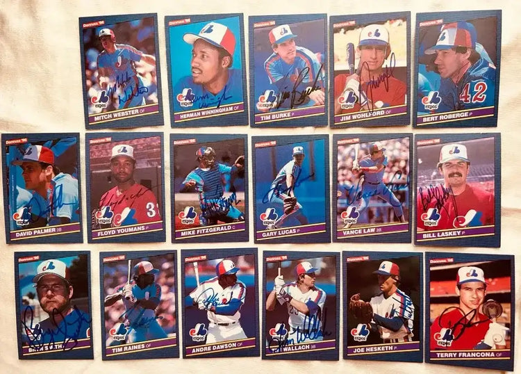 17 autographed 1986 Donruss Montreal Expos cards Andre Dawson Tim Raines Tim Wallach - AutographsForSale.com