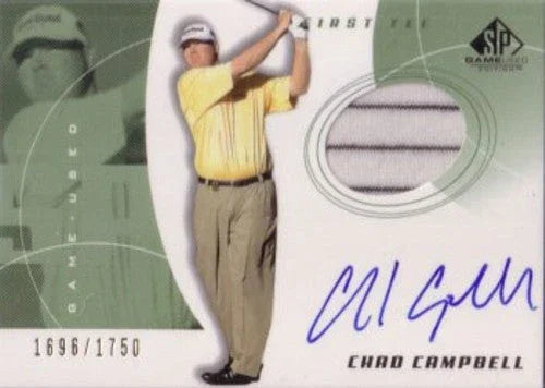 Chad Campbell certified signed 2002 Upper Deck SP golf 1st Tee worn shirt card - AutographsForSale.com