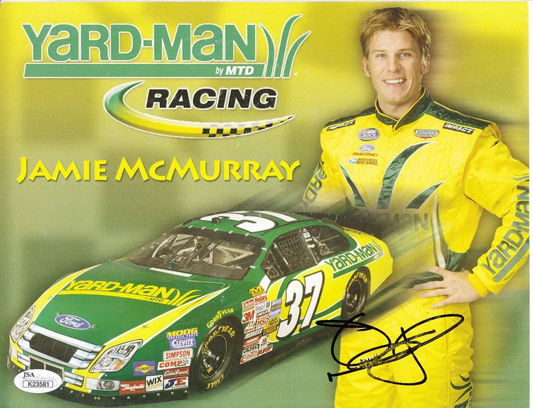 Jamie McMurray signed Yard-Man Racing NASCAR photo card JSA - AutographsForSale.com