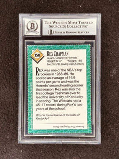 Rex Chapman signed Charlotte Hornets 1990 SI for Kids card BAS certified grade 10 - AutographsForSale.com