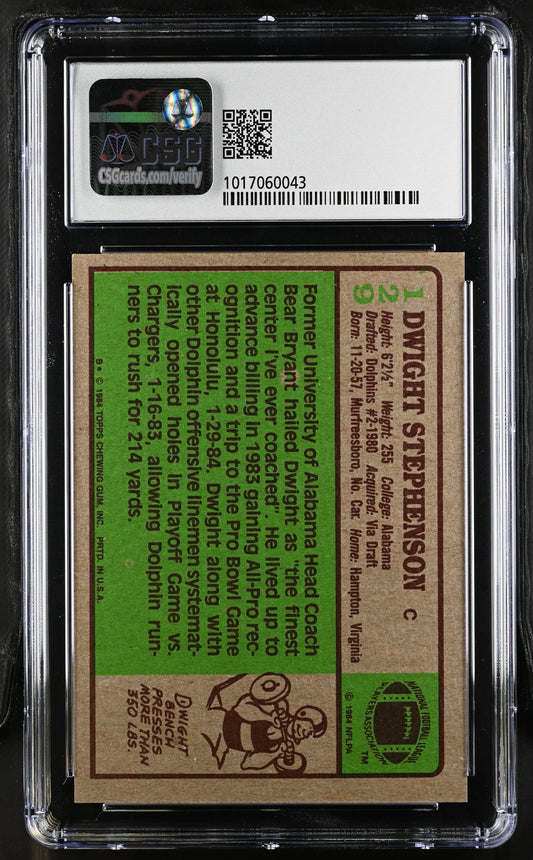 Dwight Stephenson Dolphins 1984 Topps RC 129 CSG 7.5 - AutographsForSale.com