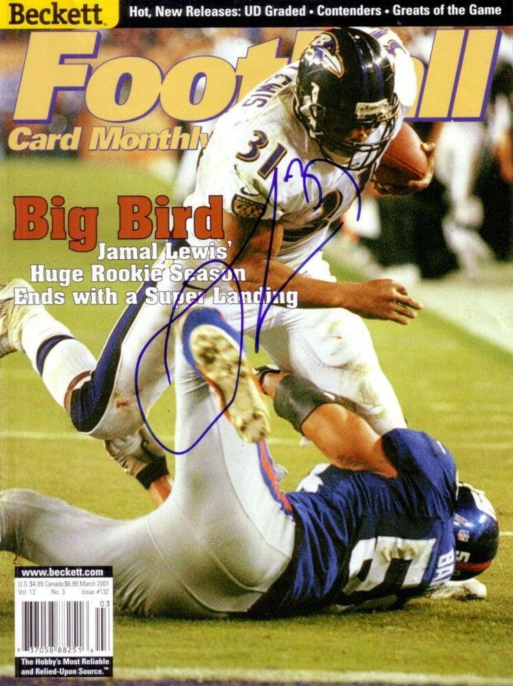 Jamal Lewis signed Ravens Super Bowl 35 Beckett Football cover - AutographsForSale.com
