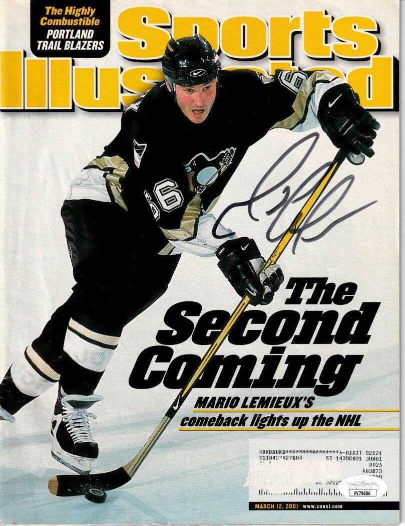 Mario Lemieux signed Penguins 2001 Sports Illustrated magazine JSA - AutographsForSale.com