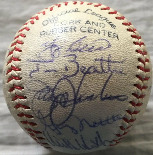 1978 Yankees World Champions team signed Baseball Yogi Berra Goose Gossage Catfish Hunter JSA - AutographsForSale.com