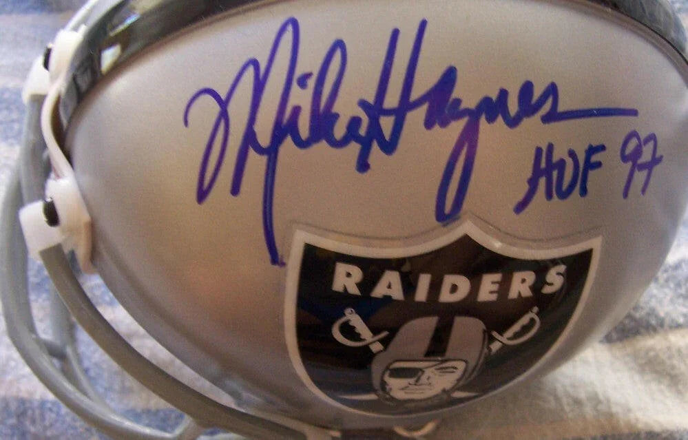 Mike Haynes Howie Long signed Raiders mini helmet JSA - AutographsForSale.com