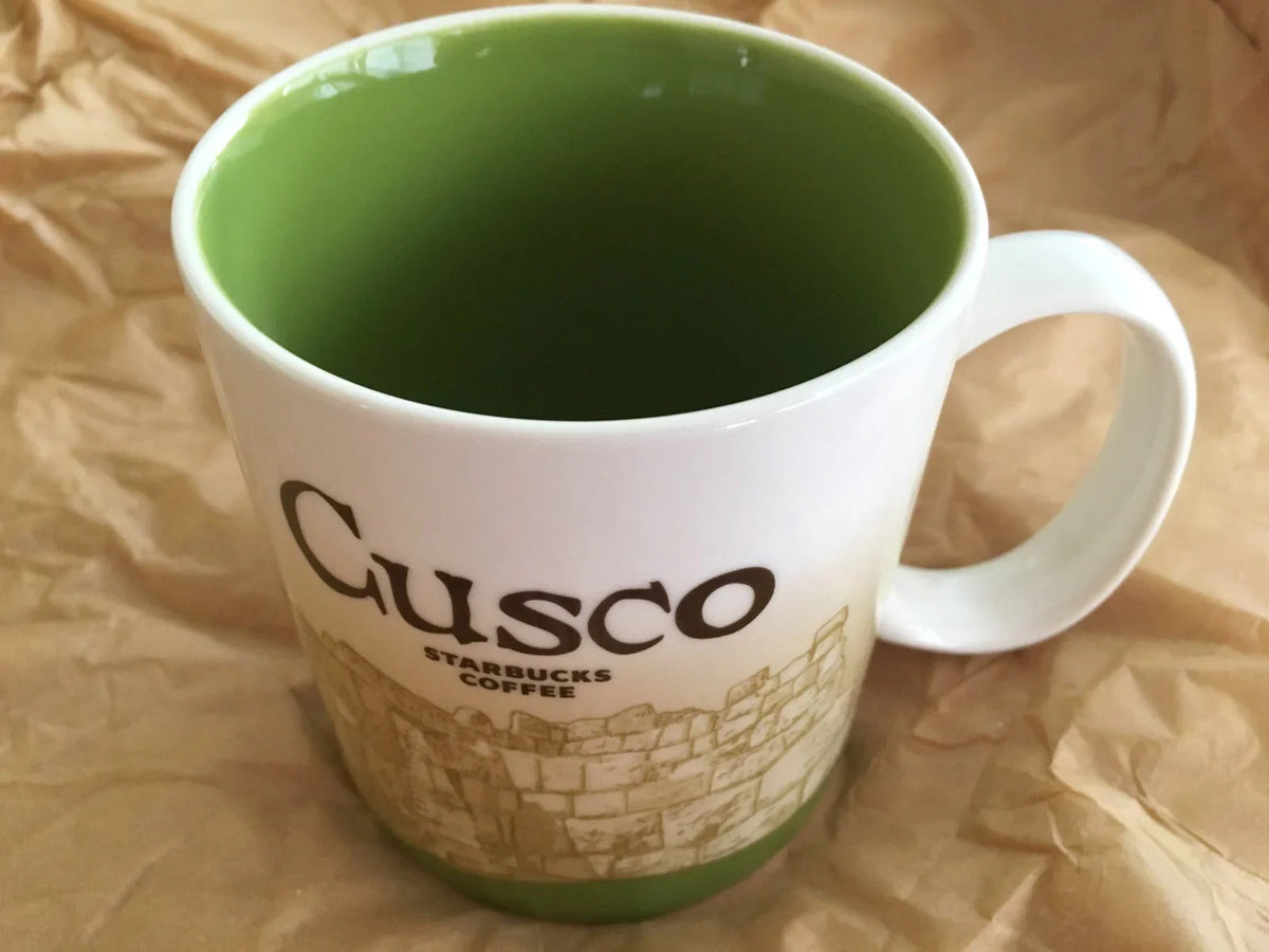 Starbucks 2008 Global Icon Series Cusco Peru 16 ounce collector coffee mug NEW - AutographsForSale.com