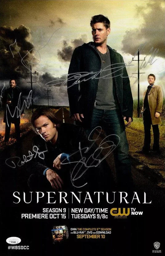 Supernatural cast signed 2013 SDCC poster Jensen Ackles Jared Padalecki JSA - AutographsForSale.com