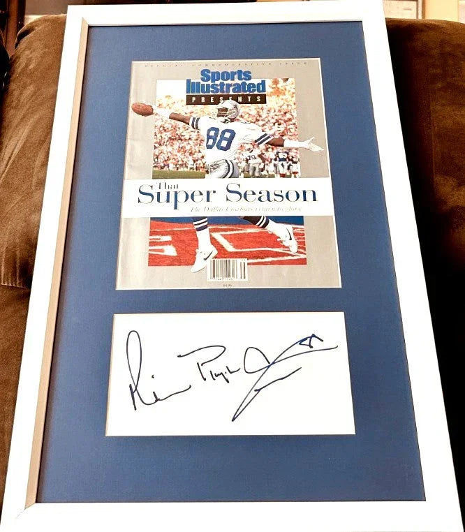 Michael Irvin autograph framed Dallas Cowboys Super Bowl 27 SI cover w/ Playmaker JSA - AutographsForSale.com