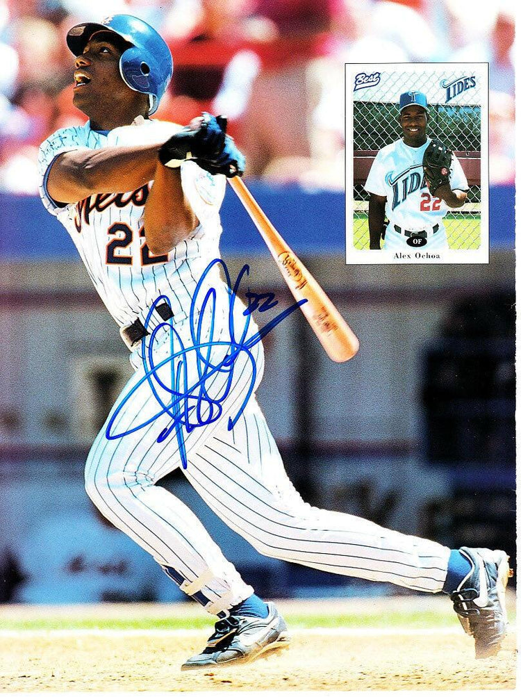 Alex Ochoa signed NY Mets Beckett magazine back cover photo - AutographsForSale.com