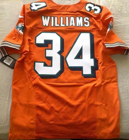 Ricky Williams Dolphins Nike Elite Orange game model jersey New - AutographsForSale.com