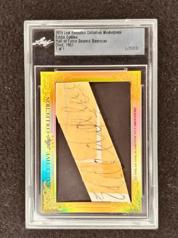 Eddie Collins 2015 Leaf Masterpiece Cut Signature certified signed card 1/1 PSA White Sox - AutographsForSale.com