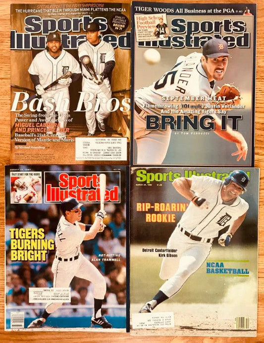 4 Detroit Tigers Sports Illustrated magazines Kirk Gibson Justin Verlander Miguel Cabrera Alan Trammell - AutographsForSale.com