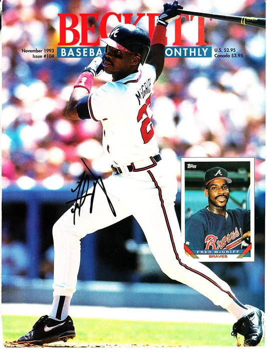 Fred McGriff signed Braves 1993 Beckett Baseball cover - AutographsForSale.com