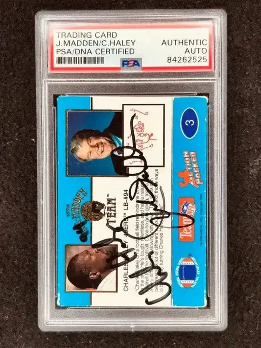 John Madden & Charles Haley signed 1990 Action Packed card PSA/DNA - AutographsForSale.com