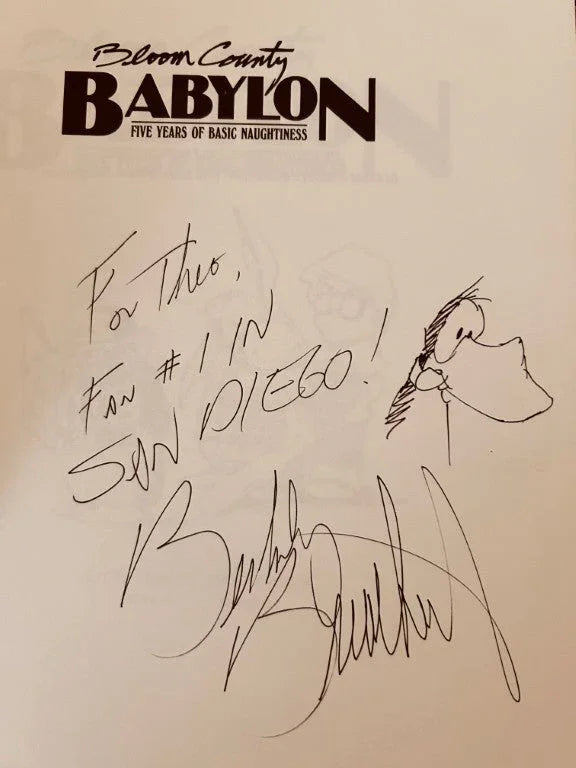 9 Berke Breathed signed with Doodled Bloom County Opus books - AutographsForSale.com