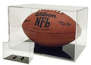 Football display case holder with black base - AutographsForSale.com