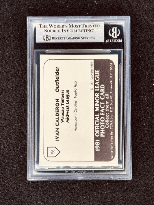 Ivan Calderon signed 1981 TCMA Wausau Timbers card BAS slab - AutographsForSale.com