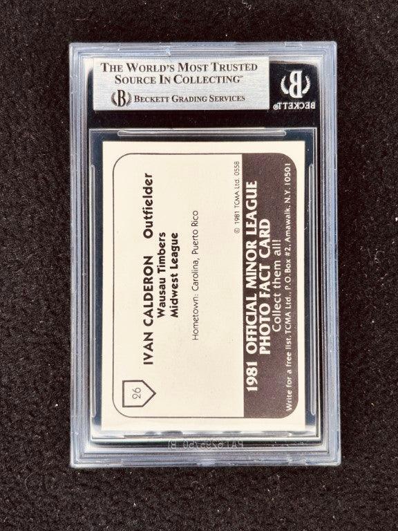 Ivan Calderon signed 1981 TCMA Wausau Timbers card BAS slab - AutographsForSale.com