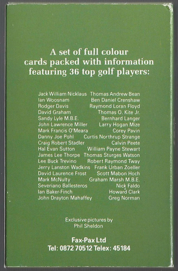 1986 1987 Fax Pax golf near card set Jack Nicklaus Payne Stewart Tom Watson - AutographsForSale.com