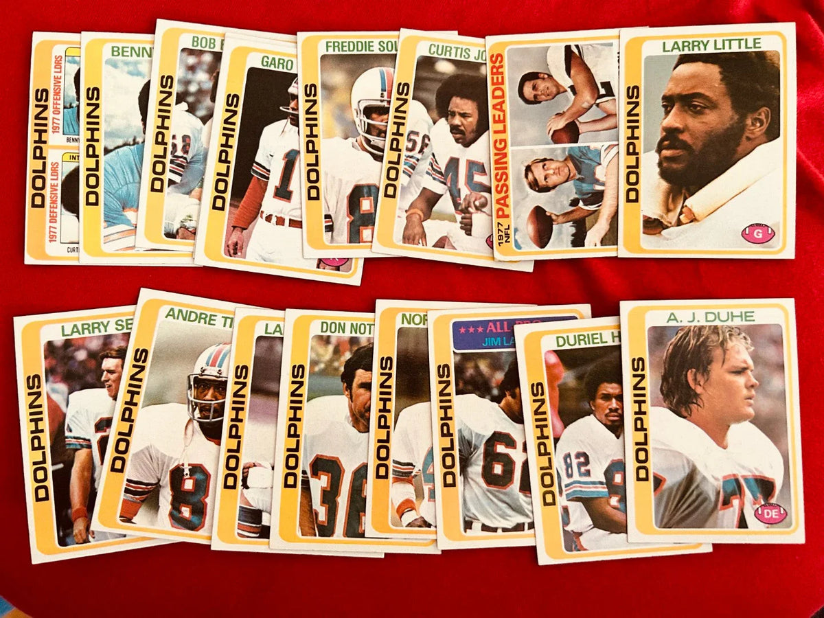 Miami Dolphins 1978 Topps near team set Bob Baumhower AJ Duhe Larry Gordon RCs - AutographsForSale.com