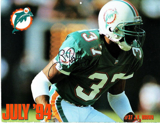 J.B. Brown signed Miami Dolphins 1993 1994 calendar photo - AutographsForSale.com