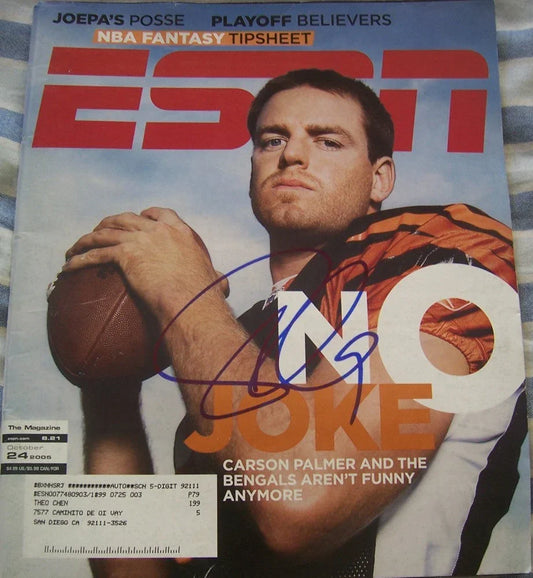 Carson Palmer signed Cincinnati Bengals 2005 ESPN magazine - AutographsForSale.com