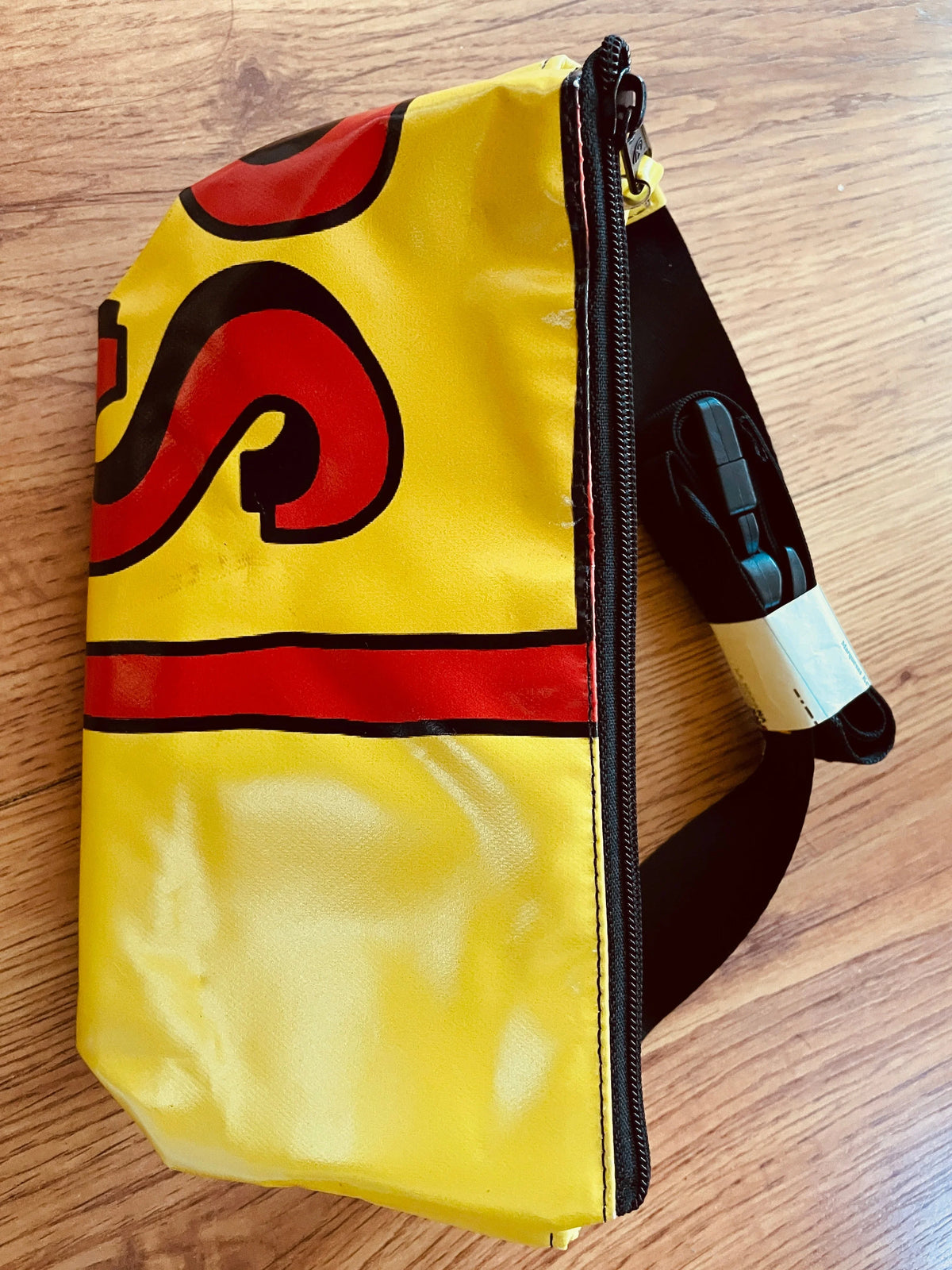 Bob’s Burgers Movie upcycled banner vinyl yellow fanny pack or belt bag - AutographsForSale.com