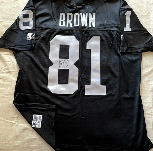 Tim Brown signed Raiders Starter 1992 1993 game jersey JSA - AutographsForSale.com