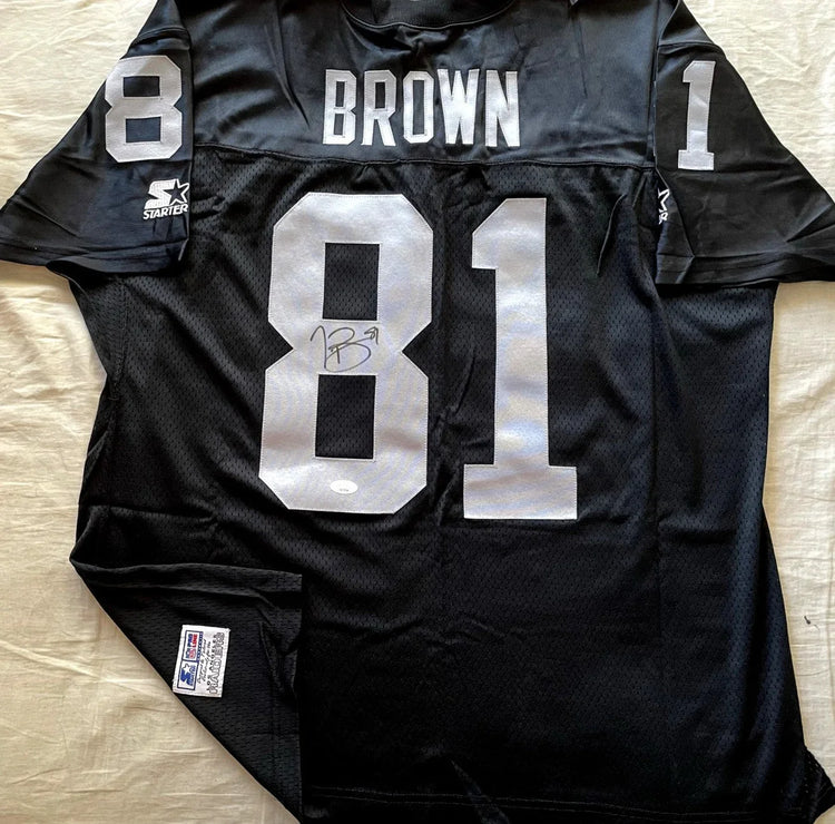 Tim Brown signed Raiders Starter 1992 1993 game jersey JSA - AutographsForSale.com