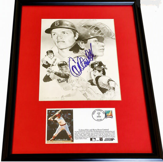 Carlton Fisk signed Red Sox & White Sox art print framed HOF cachet JSA - AutographsForSale.com