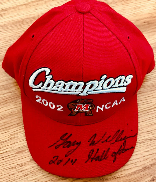 Gary Williams signed Maryland Terrapins 2002 NCAA Champions cap JSA - AutographsForSale.com