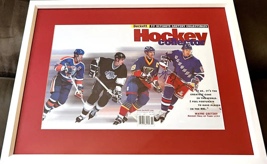 Wayne Gretzky signed 1999 Beckett Hockey Career Tribute cover framed JSA - AutographsForSale.com