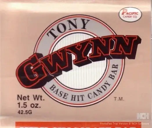 Tony Gwynn 1990 Pacific chocolate bar wrapper Padres - AutographsForSale.com