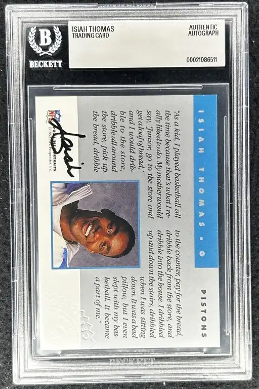 Isiah Thomas certified autograph Pistons 1992 Pro Line card BAS slab - AutographsForSale.com