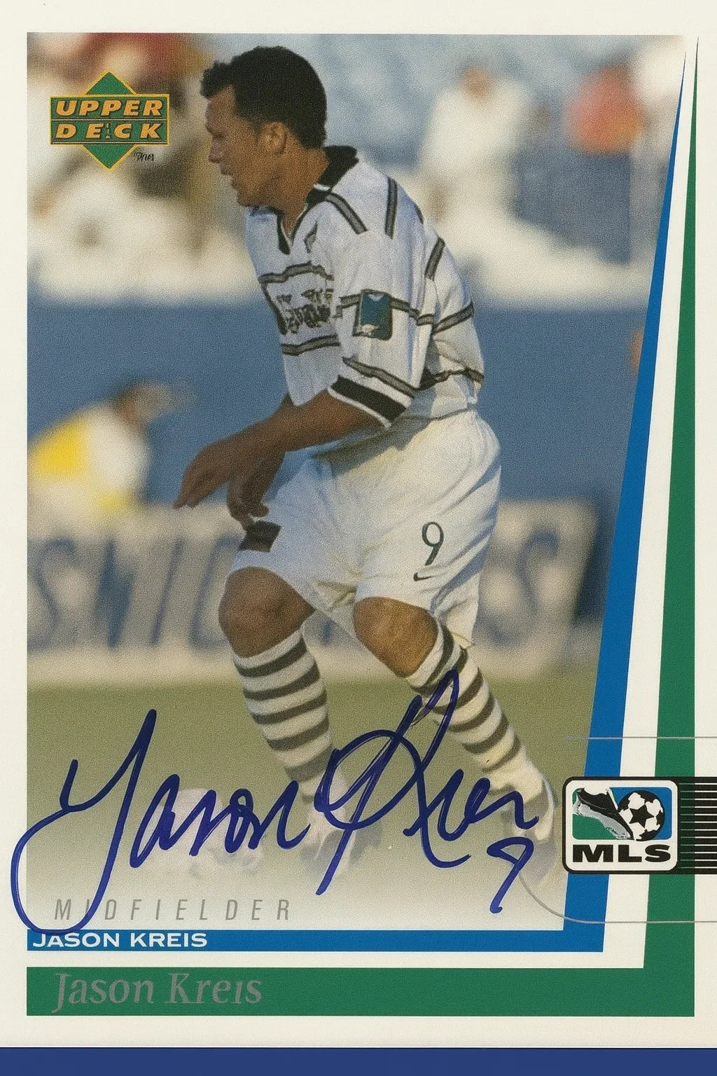 Jason Kreis certified signed 1999 Upper Deck MLS Dallas Burn card - AutographsForSale.com