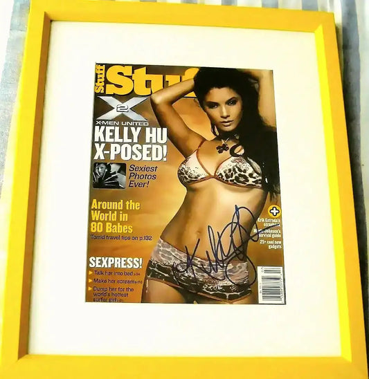 Kelly Hu autographed sexy 2003 Stuff cover framed JSA X-Men - AutographsForSale.com