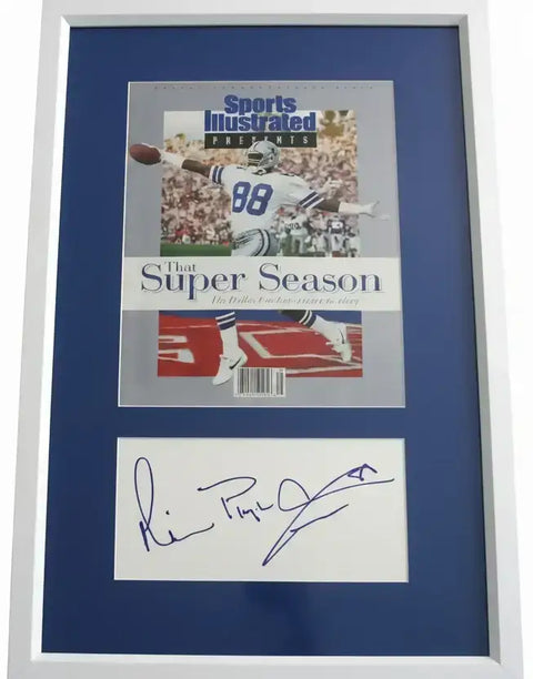 Michael Irvin autograph framed Dallas Cowboys Super Bowl 27 SI cover w/ Playmaker JSA - AutographsForSale.com