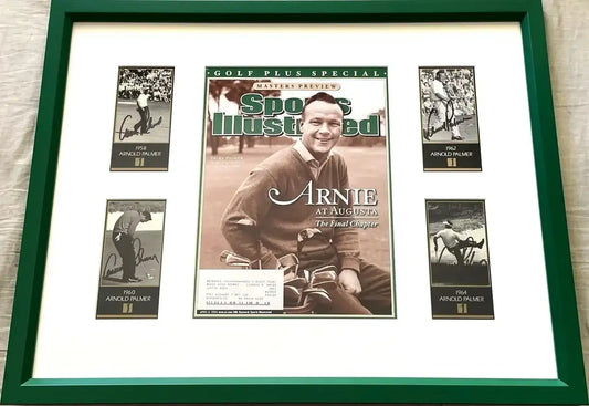 Arnold Palmer signed 4 Masters Champ cards framed SI cover JSA - AutographsForSale.com