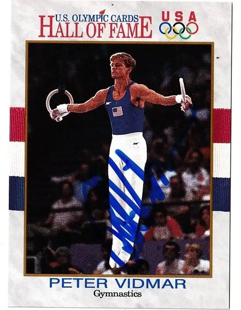Peter Vidmar autographed 1991 USA Olympic Hall of Fame gymnastics card - AutographsForSale.com