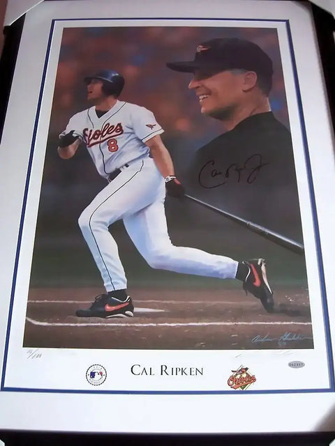 Cal Ripken autographed Orioles litho custom framed STEINER - AutographsForSale.com
