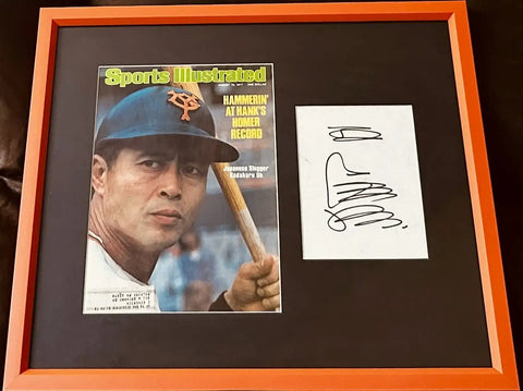 Sadaharu Oh signed shikishi board custom framed w/ 1977 SI cover JSA - AutographsForSale.com